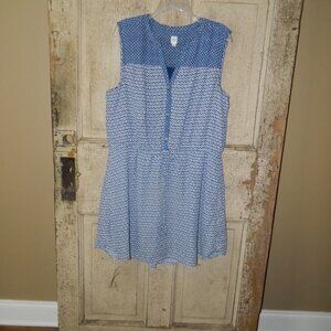 Gap Sleeveless Waist Tie Clover Print Dress Size XL (K-34)